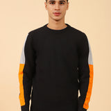 COLOR BLOCKING SLEEVE SWEATER