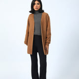 FRONT OPEN FAUX FUR CARDIGAN