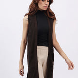 LONG SLEEVELESS CARDIGAN