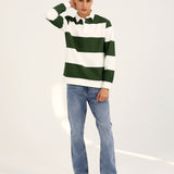FULL SLEEVE STRIPER POLO