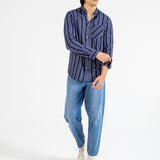 BUTTON DOWN TEXTURED STRIPE SHIRT