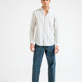 BUTTON DOWN TEXTURED STRIPE SHIRT