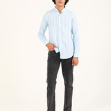 BUTTON DOWN TEXTURED STRIPE SHIRT