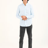BUTTON DOWN TEXTURED STRIPE SHIRT
