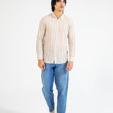 BUTTON DOWN TEXTURED STRIPE SHIRT