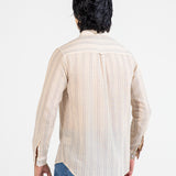 BUTTON DOWN TEXTURED STRIPE SHIRT