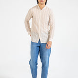 BUTTON DOWN TEXTURED STRIPE SHIRT