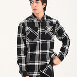 BUTTON DOWN TEXTURED CHECK SHIRT