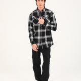 BUTTON DOWN TEXTURED CHECK SHIRT