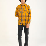 BUTTON DOWN TEXTURED CHECK SHIRT