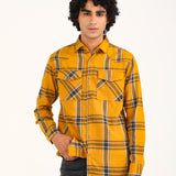 BUTTON DOWN TEXTURED CHECK SHIRT
