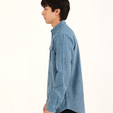 BUTTON DOWN TEXTURED CHECK SHIRT