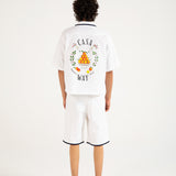 RESORT COLLAR PRINTED BOXY FIT SHIRT