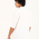 BAGGY FIT LINEN POLO SHIRT
