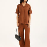 SOFT KNIT BUTTON DOWN TOP
