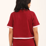 CROPPED T-SHIRT WITH CONTRAST DETAIL