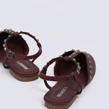 LOW HEELED STUDDED SHOES
