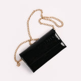 CROC PATENT WALLET WITH CHAIN