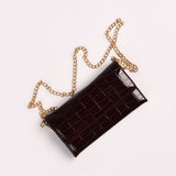 CROC PATENT WALLET WITH CHAIN