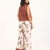 PRINTED WIDE LEG TROUSERS