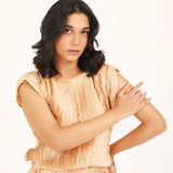SLEEVELESS PLEATED TOP