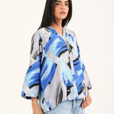 V-NECK PRINTED TOP