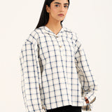 CHECKERED TOP WITH ROUNDED HEM