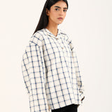 CHECKERED TOP WITH ROUNDED HEM
