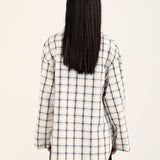 CHECKERED TOP WITH ROUNDED HEM