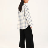 CHECKERED TOP WITH ROUNDED HEM
