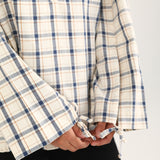 CHECKERED TOP WITH ROUNDED HEM