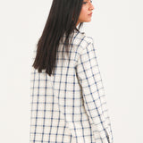 CHECKERED TOP WITH OVERLAPPED PLACKET