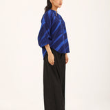 PRINTED TOP WITH BLOUSED SLEEVES