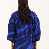PRINTED TOP WITH BLOUSED SLEEVES