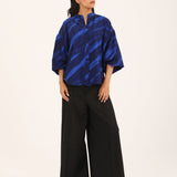 PRINTED TOP WITH BLOUSED SLEEVES