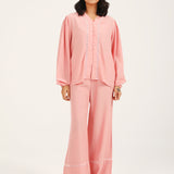 WIDE LEG TROUSERS WITH LACE DETAIL