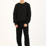 BOXY FIT HALF CARDIGAN KNIT SWEATER