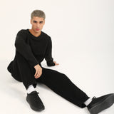 BOXY FIT HALF CARDIGAN KNIT SWEATER