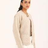CARDIGAN WITH EMBELLISHED BUTTON