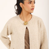 CARDIGAN WITH EMBELLISHED BUTTON