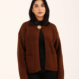 CARDIGAN WITH EMBELLISHED BUTTON