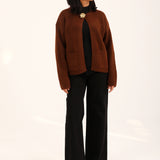 CARDIGAN WITH EMBELLISHED BUTTON