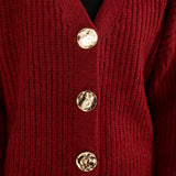 CASHMERE HANDFEEL CHUNKY KNIT CARDIGAN