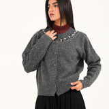 CASHMERE HANDFEEL EMBELLISHED CARDIGAN