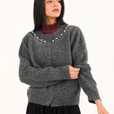 CASHMERE HANDFEEL EMBELLISHED CARDIGAN