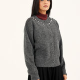 CASHMERE HANDFEEL EMBELLISHED CARDIGAN