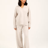 CASHMERE HANDFEEL V-NECK JUMPER