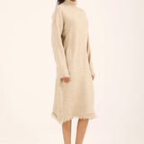 SWEATER DRESS WITH FRINGES