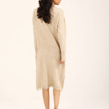 SWEATER DRESS WITH FRINGES
