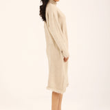 SWEATER DRESS WITH FRINGES